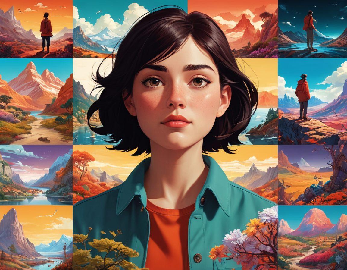 A vibrant collage showcasing dynamic scenes from various adult animations, blending elements from anime, graphic novels, and surreal artistry. Include diverse characters exhibiting strong emotions, intricate backgrounds reflecting fantastical landscapes, and unique styles. Highlight the juxtaposition of realism and fantasy through bold colors and imaginative designs. Integrate subtle humor elements to convey the playful nature of adult animation. vibrant colors. super-realistic. dynamic composition.